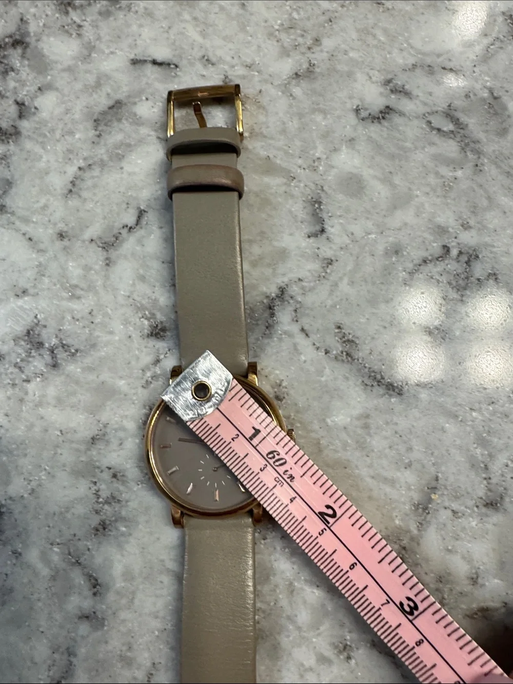 Marc by Marc Jacobs Beige Leather Watch with Gold-Tone Case